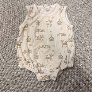 Kissy Kissy 3-6 Months Pima Cotton Baby Bubble Romper One Piece Farm Print